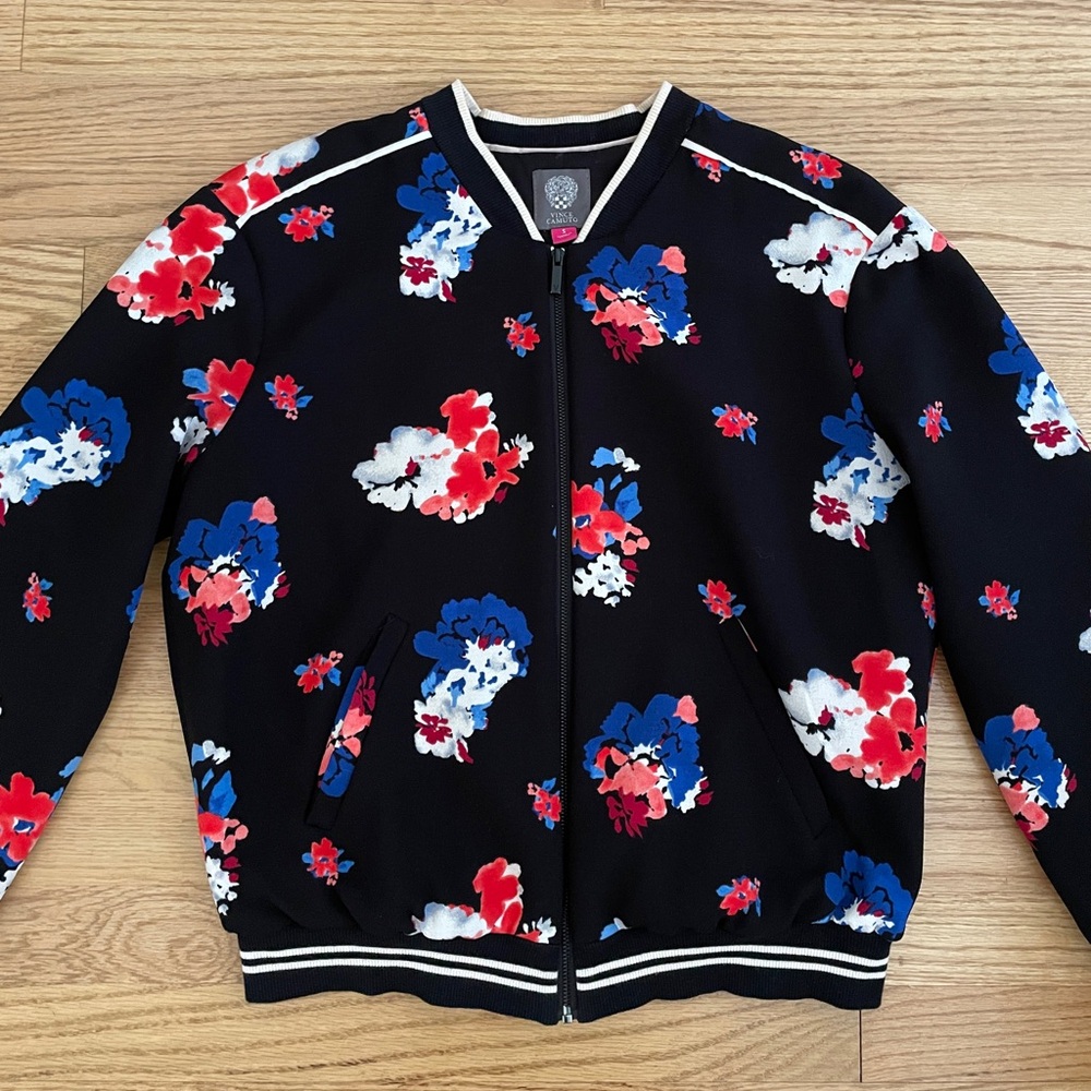 Vince Camuto Floral Bomber Jacket